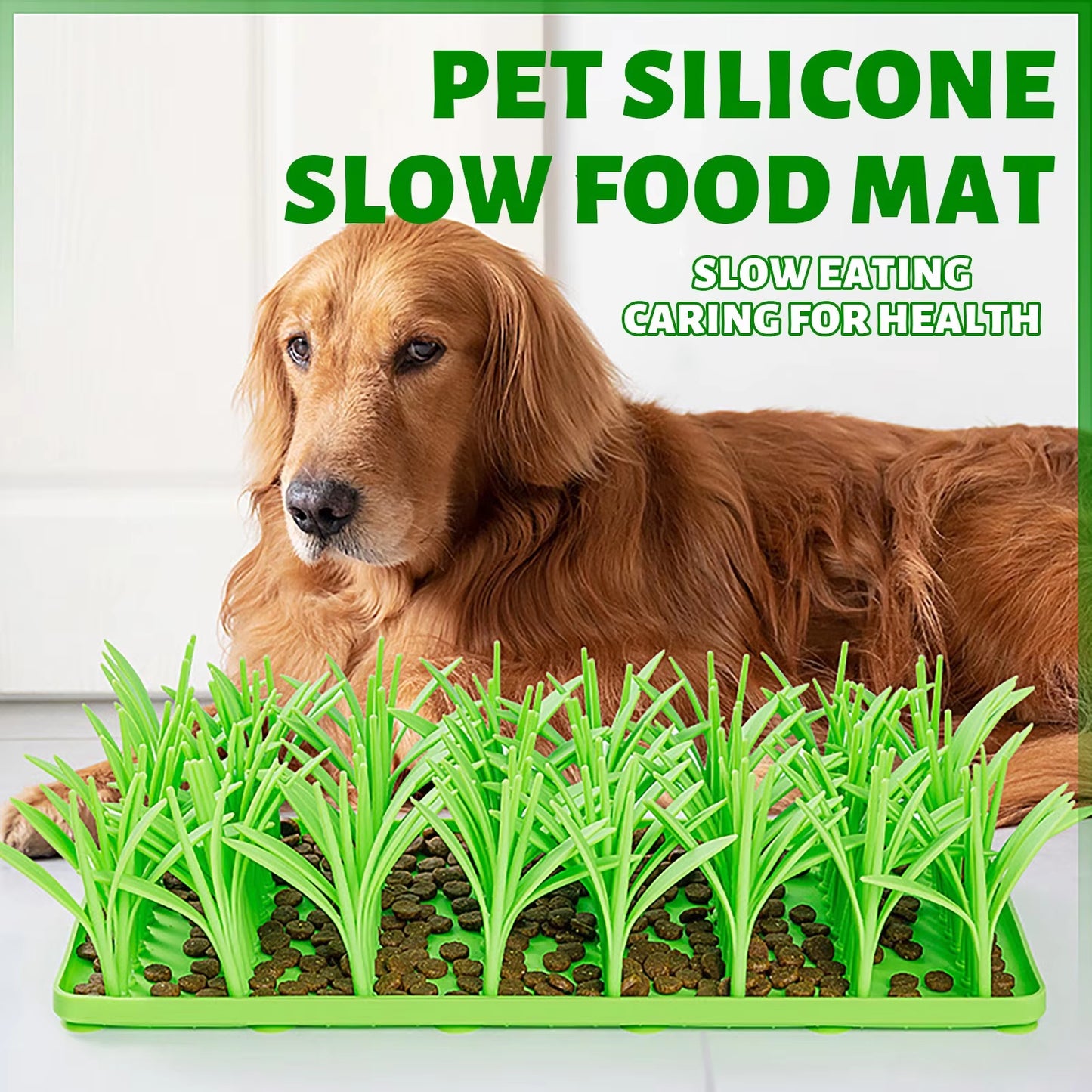 Meadow Design Pet Slow Feeding Mat Creative Grass Design Licking Mat Cat and Dog Eating Non-Slip Slow Feeding Mat