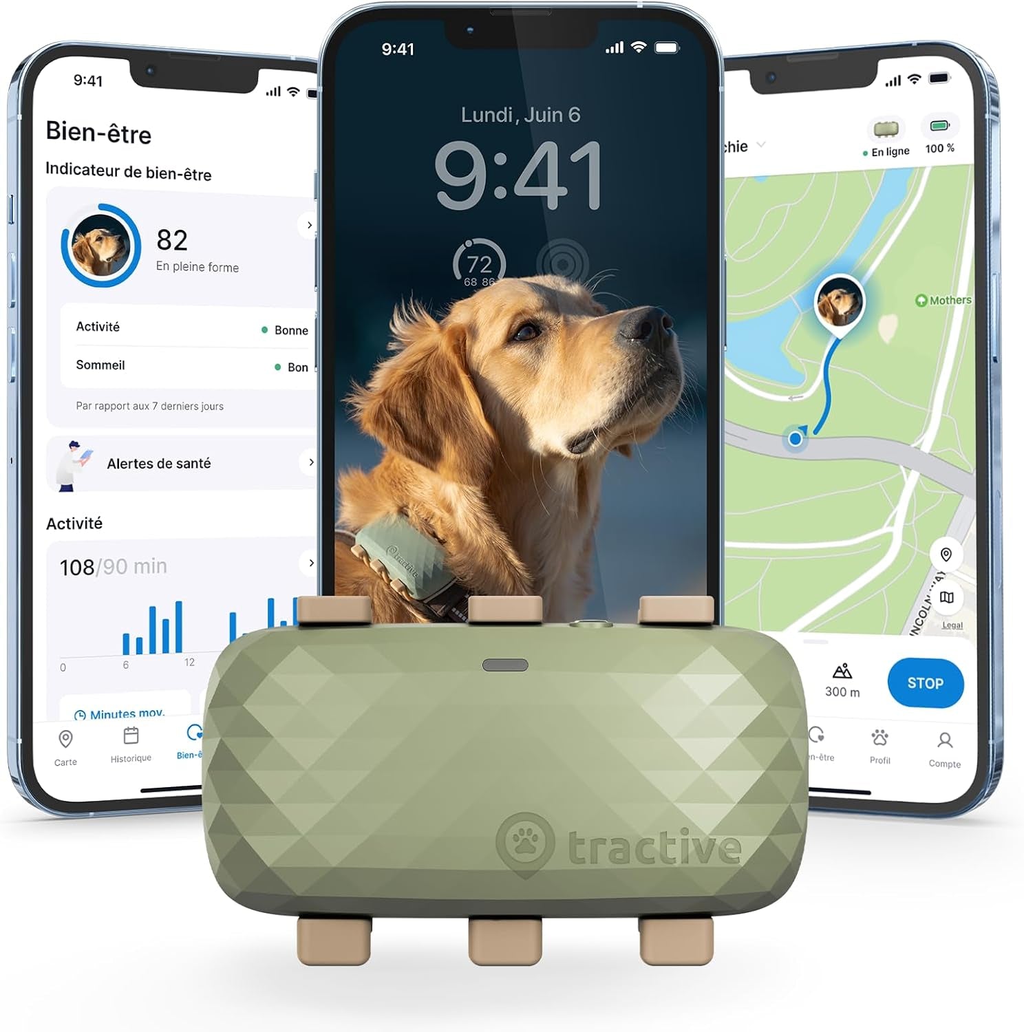 – Collier GPS Pour Chien XL - Jusqu'À 1 Mois D'Autonomie - Élue Marque De L'Année - Localisation Mondiale En Direct - Alertes Anti-Fugue - Moniteur D'Activité Et Alertes De Santé